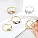 cotwdi Gold Rings for Women Adjustable Ring Gold Cubic Zircoina Leaf Ring Dainty Stackable Rings for Women Unique Trendy Jewelry