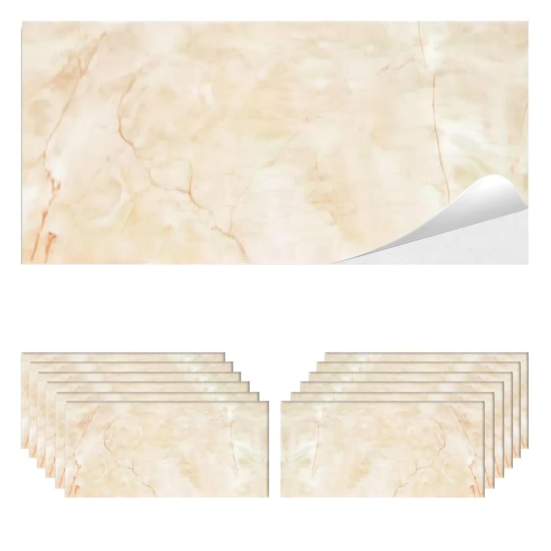 Piastrelle Adesive MAKA PVC - Effetto Marmo, 12 Pezzi 2.1mq, Impermeabili