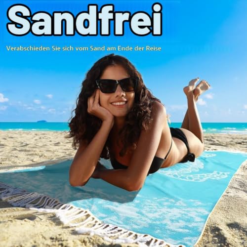 Strandtuch Mikrofaser Strandhandtuch Strand Zubehör Groß 180x80 2 Set – Ansicht 3