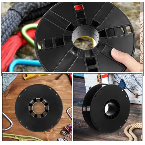 Alipis 3 piezas Plastico Carrete de Cable Soporte Ligero Organizador de Cable con capacidad 1kg Diseño Hueco Negro para Garaje y Taller Gestión de Cable miniatura 5