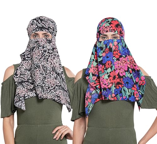 Image of Multipurpose Mask Cum Scarf for Women Cotton I Face Cover for Women I Sun Protection and Summer Wear Scarf