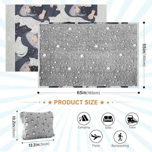 Couverture douce de salon plaid motif chat jeté de canapé microfibre - 5