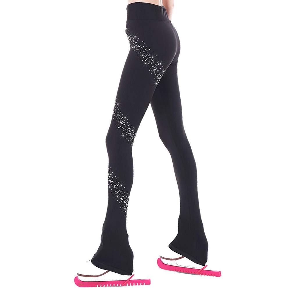 Pattinaggio Artistico Pantaloni Spirale Abbigliamento Sportivo Invernale Pile Polare Pantaloni Pattinaggio Ghiaccio Pantaloni per Pattinaggio rotelle
