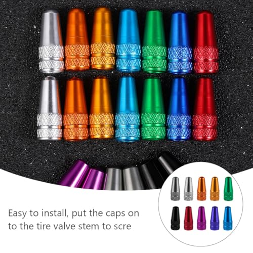 Ciieeo 30 tapones de aluminio para válvula de neumático de bicicleta, color surtido, para ciclismo y recreo al aire libre miniatura 3