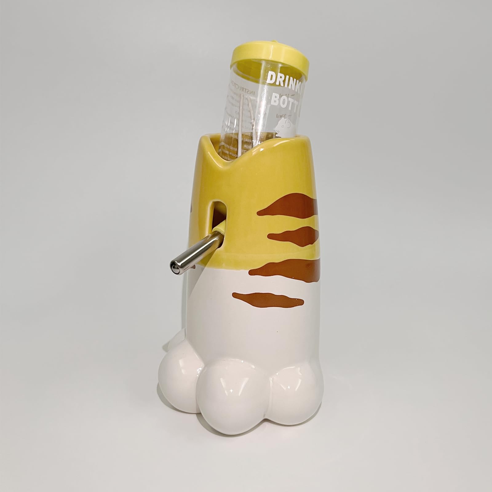 Tentogala Hamster Water Bottle with Stand, Small Animal Standing Water Dispenser, Ceramic Base, Leak Proof, Auto Dispenser for Hamster Guinea Pig