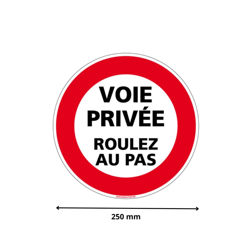 Panneau 'Voie Privée' - Dimensions 450x300mm - PVC 3mm - Signalétique Pour Entrée Ou Propriété