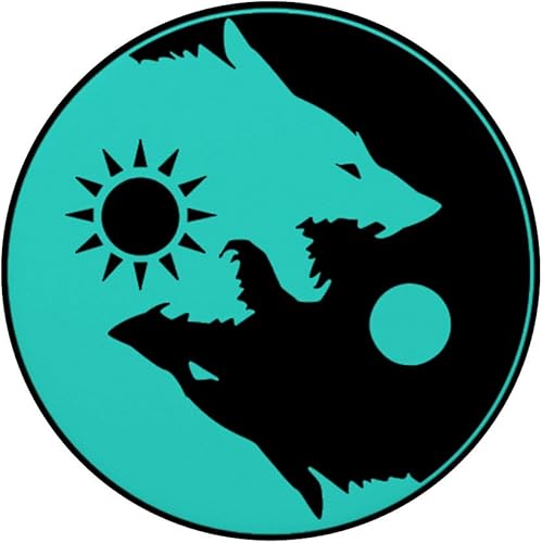 Miniatura 3 de PopSockets - Agarre y soporte para teléfonos y tabletas, diseño de lobo Ying Yang, color azul