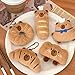 BONTOUJOUR Super Cute Funny Calm Capybara Bread Baguette Food Theme Keychain Lucky Brown Capybara Key Chain Ring Bag Pendant-croissant