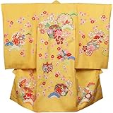 [あこがれゆめ] お宮参り 女の子 着物 女児祝着 正絹 のしめ 初着 産着 aj2035