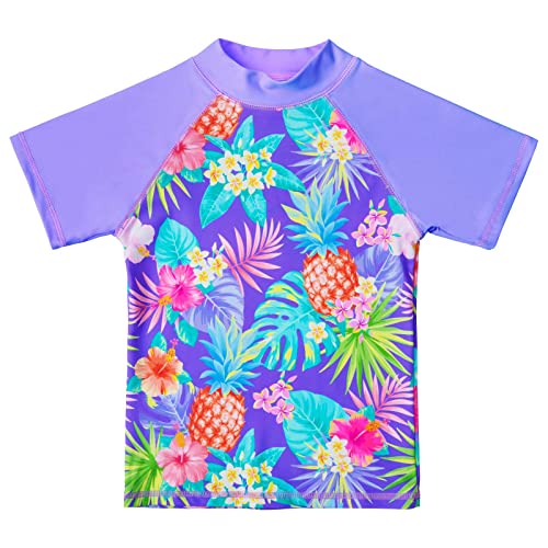 Image of TFJH E Girls Short Sleeve Swimwear Two Piece Swimsuit UPF 50+ Rash Guard Sets UV 3-12Y