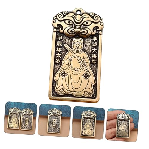 Porte-clés pendentif amulette en laiton rétro de style chinois pour projets de création unique