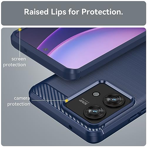 Image of NPRC Hybrid Ultra Slim Protective Case TPU Non-Slip Carbon Fiber Texture Shockproof Case Cover for Moto Edge 40 Neo - Blue