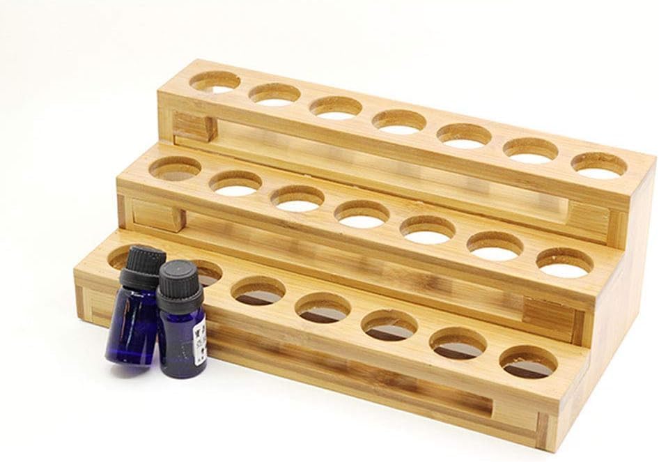HOMEDANT Bamboo Essential Oil Storage Rack, 3-Tier Display Holder Organizer for 30ml Bottles and Nail Polish-image-12