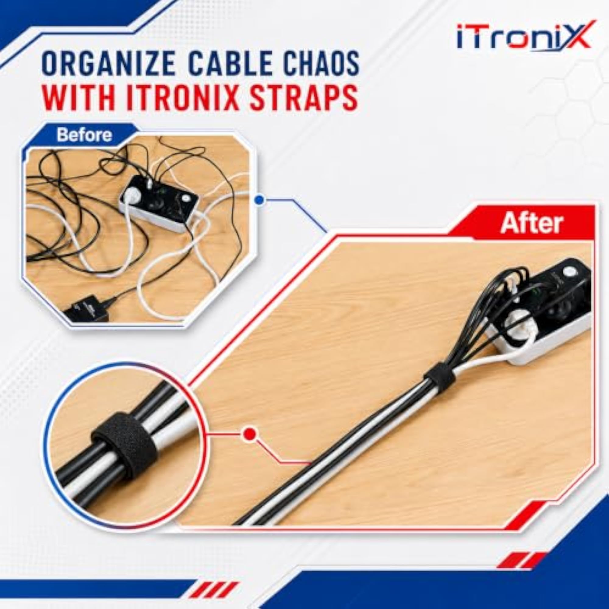 Cable Organizer Hook & Loop Cable Strap