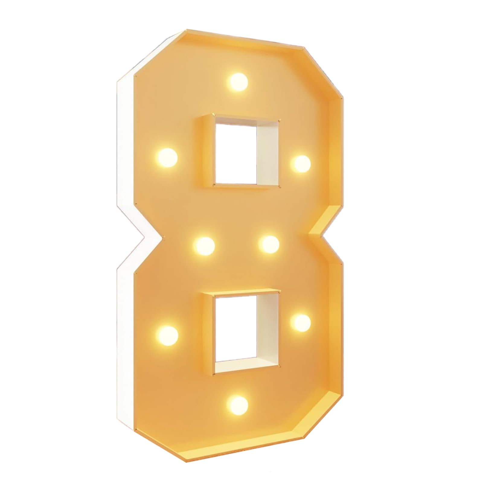 Números iluminados de 4 pies, 8 números de marquesina, números gigantes, kit de tablero de espuma, números grandes para decoración de aniversario de 4 cumpleaños, decoración de fiesta de boda
