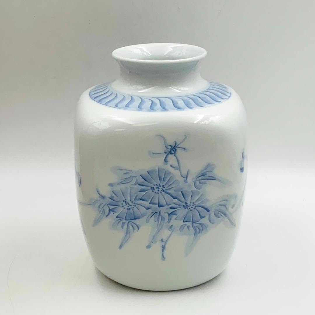 Amazon.co.jp: 有田焼・琥山作 呉須菊 花瓶 花器 花入 栞 共箱