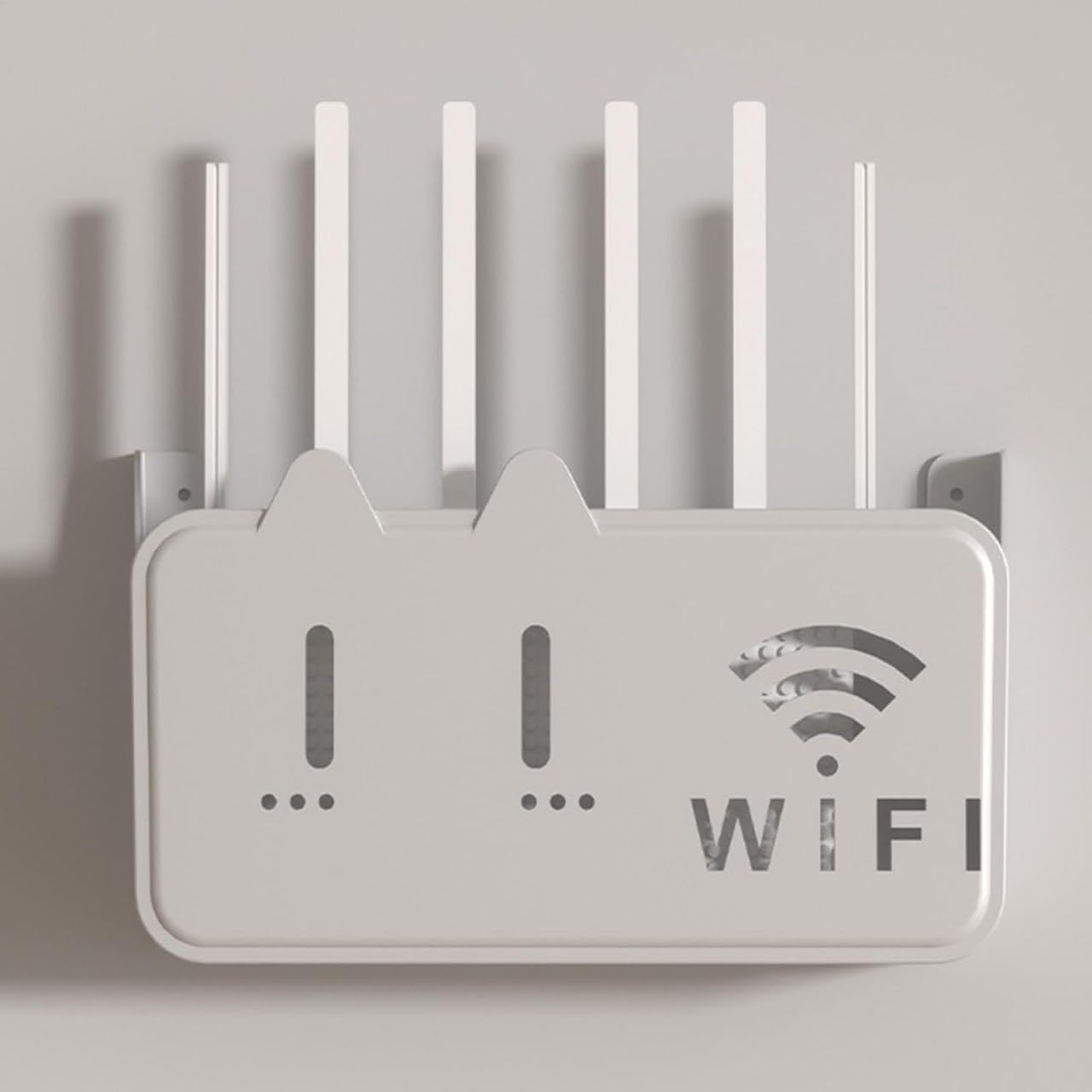 WiFi Router Storage Box Wall Mount | Adhesive ABS Router Holder Case | Space-Saving WiFi Router Bracket for Home, Office & Gaming Room (1 Pc)