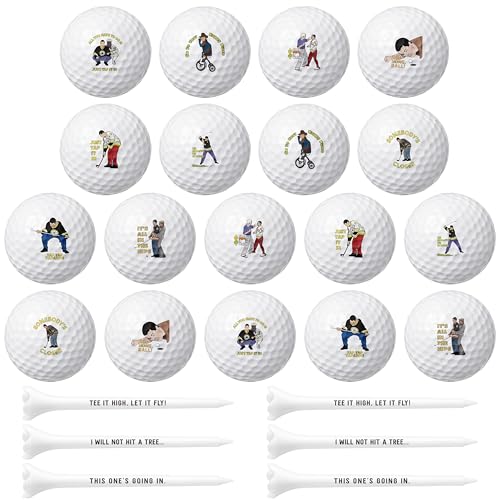 CYjorkbgg 18pcs Funny Golf Balls and 12pcs Tees for Men