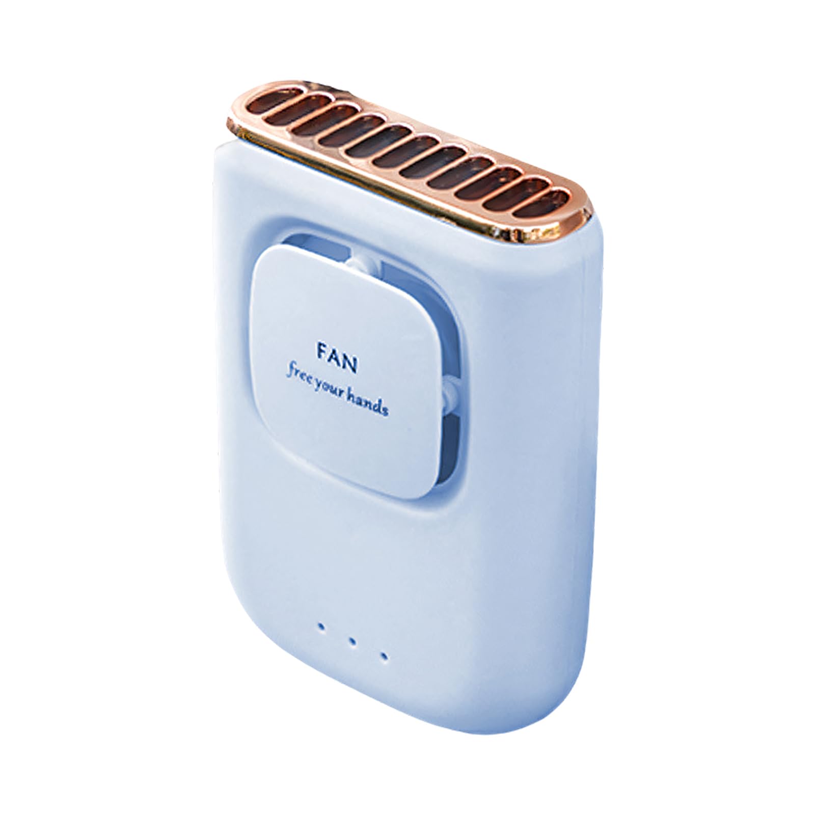 Uqezagpa Blue Innovative Cooling Device With Temperature Control Feature Ergonomic Design Texture For Various Occasion Portable Wearable Fan
