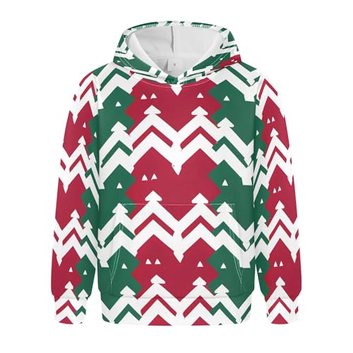 Kids Hoodies Sweaters Christmas Xmas Trees Hooded Sweatshirts with Big Pockets for Boys Girls B0400313