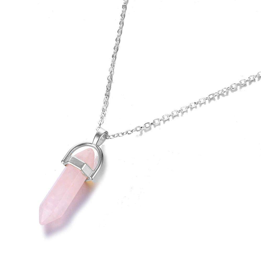 Maverick Fashion Trend Crystals Necklace Bohemian Hexagon Opal Pendant With Chain/Necklace; Beautiful Silver Finish Pencil Pointed Natural Stone Bullet Jewellery Gift For Girls N Women (B07V2PKYQP) Amazon Price History, Amazon Price Tracker