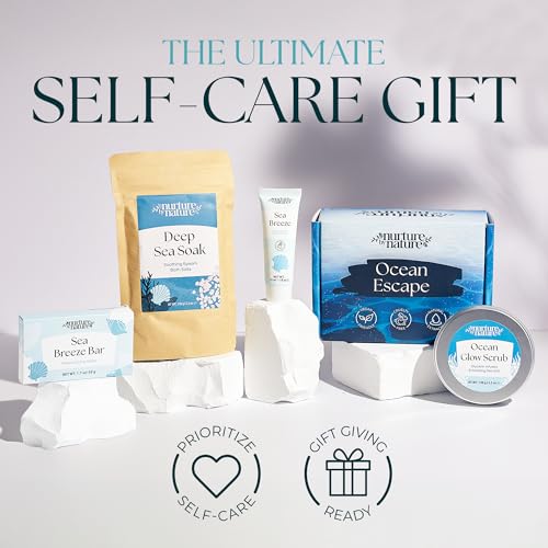 Nurture by Nature Bath Gift Set for Women - Birthday Gifts for Women, 4 Piece Spa Gift with Body Scrub, Bath Salts, Soap, Hand Cream, Self Care Gift for Mother’s Day, Gifts for Her, Gift for Mom - Image 5