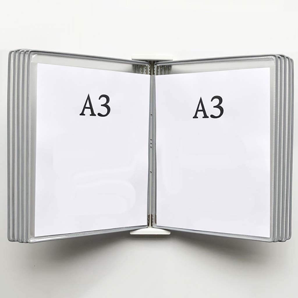 Supporto da Parete per Flip Book Formato A3 - Porta Fogli Sciolti Trasparente (PVC + Metallo) per Poster, Volantini E Opere Darte - 45×33×10 Cm (Colore: G) E
