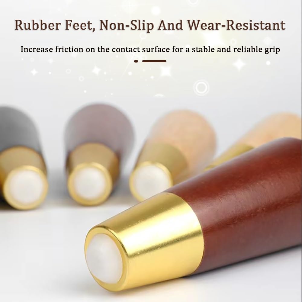 Genérico Juego 4 Patas De Madera Maciza, 8 CM Muebles Patas Cónicas De Repuesto Pies De Soporte para Silla, Sofá, Tocador, con Base Antideslizante Atornillada(Walnut,15cm(4pcs))