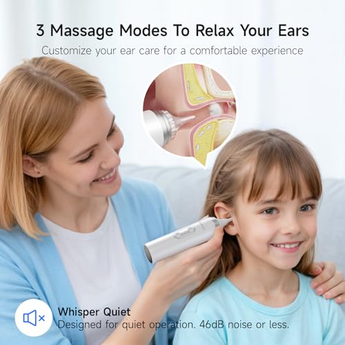 Renergy Ear Dryer, Rechargeable Ear Water Drying Aid with Red Light Therapy, Electric Ear Water Remover with 3 Airflow Modes & Massage for Dry Ears, Swimmers, Showers, Water Sports, Hearing Aid Use