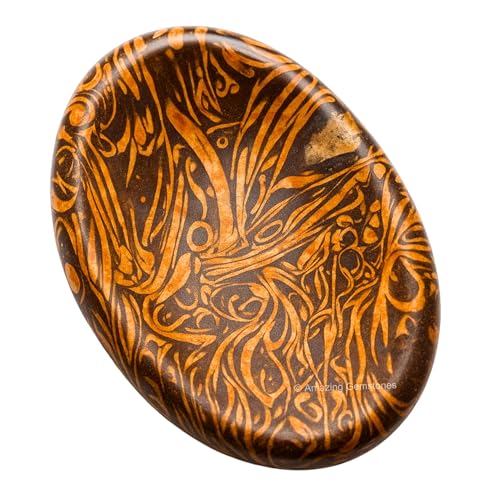 Image of Amazing Gemstone Mariyam Jasper Worry Stone Crystals & Healing Stones - Worry Stones for Stress Relief Gifts - Piedra Crystal Fidget for Meditation - Unique Stocking Stuffers & Birthday Gifts