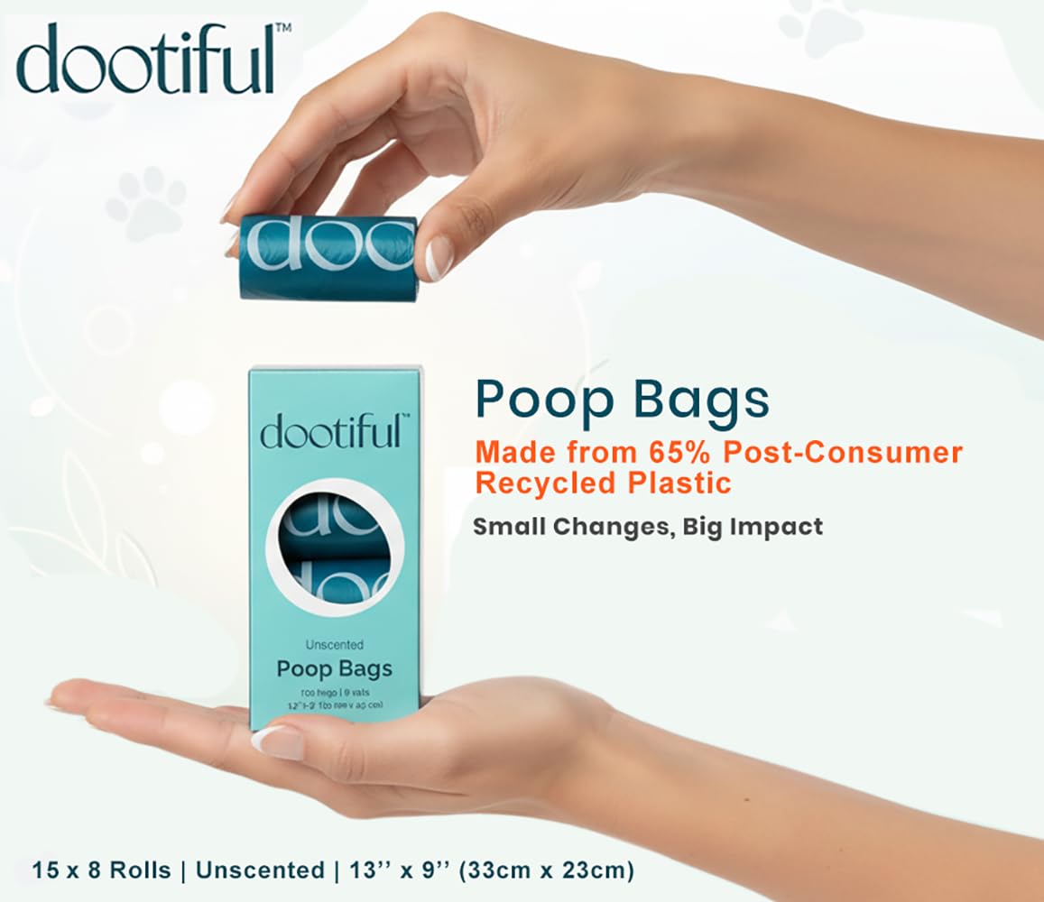 Lot de 120 sacs à déjections canines non parfumés 8 rouleaux
