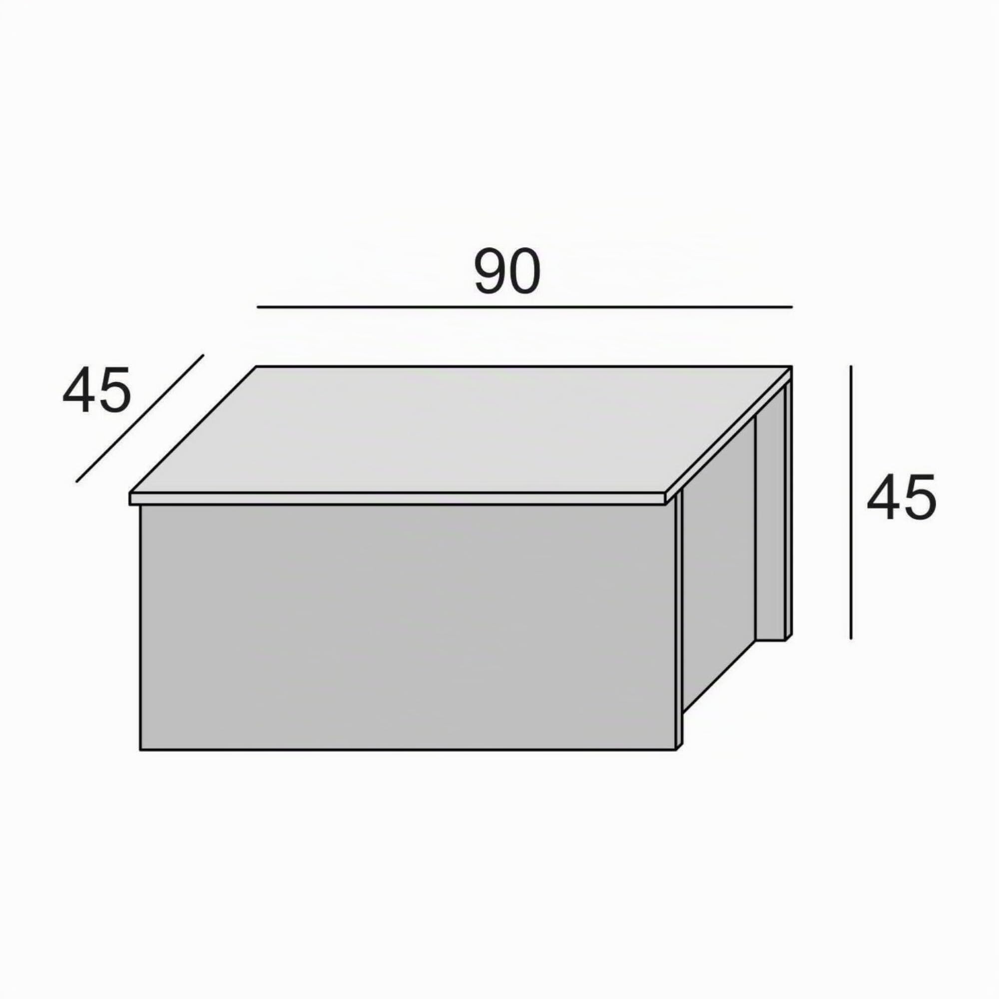 Dmora Baule Miltonia 45x90x45h cm Bianco Chiusura Soft Close Peso Supportato 40 kg, Materiale Piano in Legno Nobilitato Made in Italy