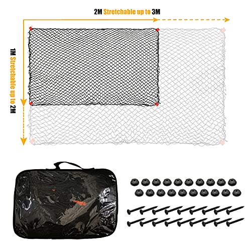 Red para Remolque, 2 x 3 m,con Marcas en Las Esquinas,Red para remolques,Estirable para remolques de tamaños de 1x2m hasta 2x3m,Red de balcón...