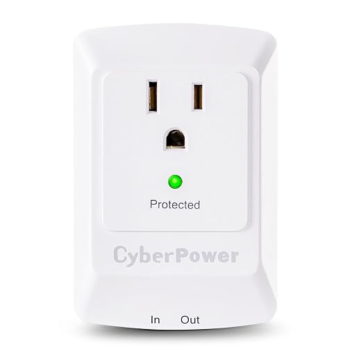 CyberPower CSP100TW 900 Joule Professional 1-Outlet Surge Protector Wall Tap