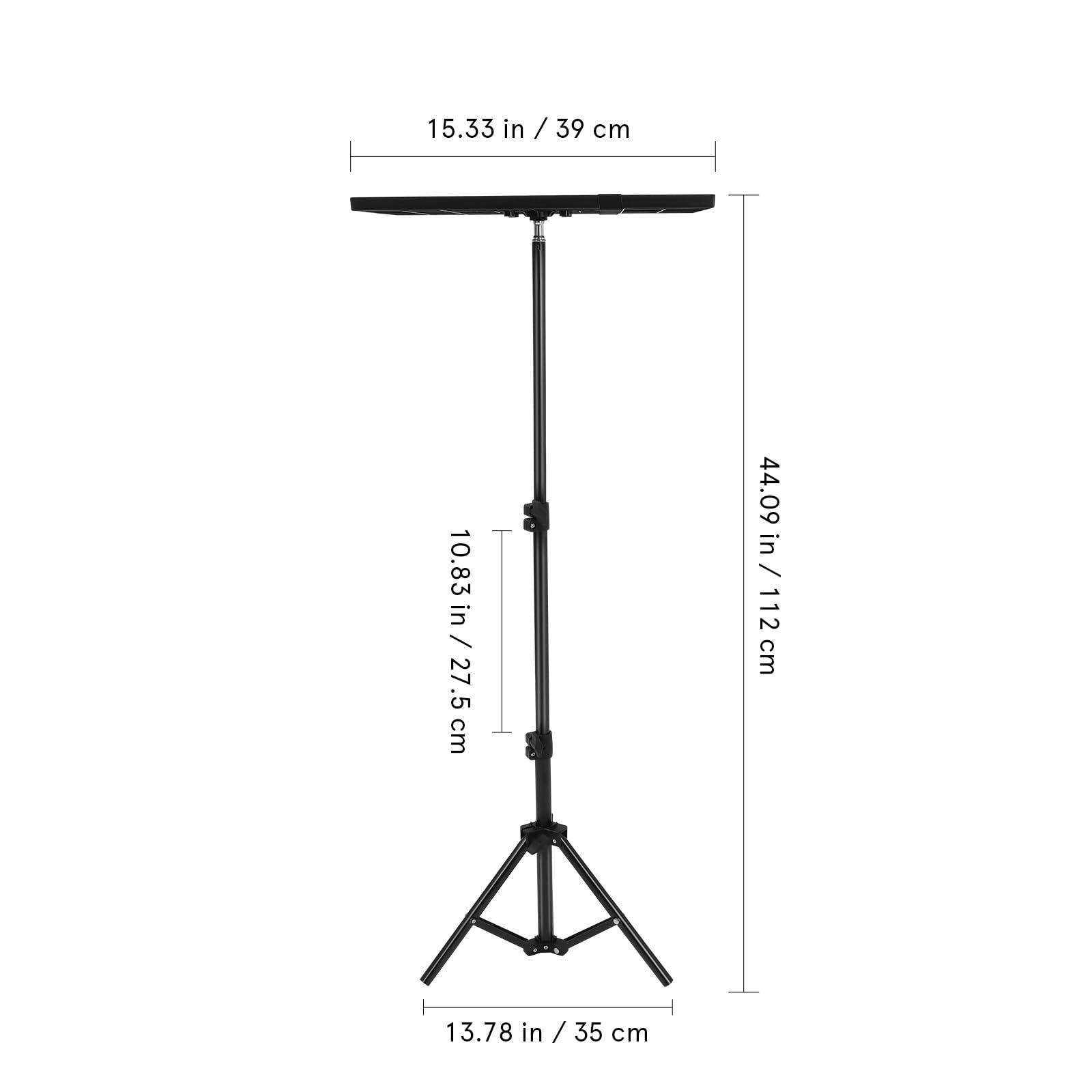 DOITOOL Supporto per Proiettore Portatile Regolabile Treppiede in Metallo, Vassoio Ampio Compatibile Laptop e Tablet, Supporto da Tavolo Stabile per Home Cinema, Riunioni e Streaming Live