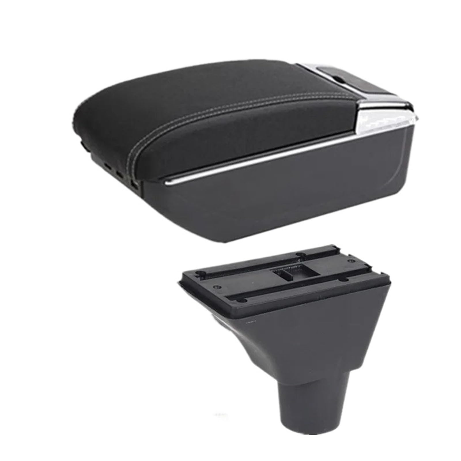 Umdjju D3 White Line 7Usb For Sandero For Stepway For Dacia For Logan 2 Car Armrest Box Storage Retrofit Accessories Car Centre Console Armrest Box(D3 White Line 7Usb)