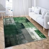 LOKMU Non-Slip Area Rugs Green and Grey Abstract Art Home Decor Rugs Carpet for Classroom Living Room Bedroom Dining Kindergarten Room 5'x7'