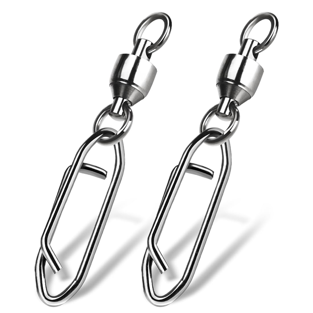 9KM DWLIFE Fishing Swivels Fishing Speed Clips Fishing Swivels and Snaps Quick Change Fishing Clips Balck Swivels Stainless 25Pcs Size 0#