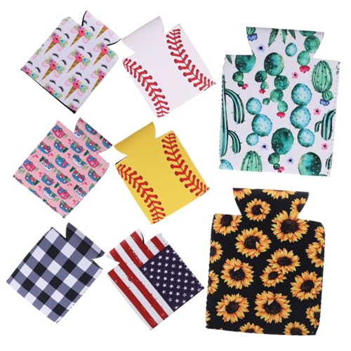 Yardwe Fundas Para Latas De Cerveza y Botellas De Agua De 330 Ml, 8 Piezas, Material De Neopreno, Aislamiento Térmico, Resistente a Golpes, Para Picnic, Ciclismo y Actividades Al Aire Libre