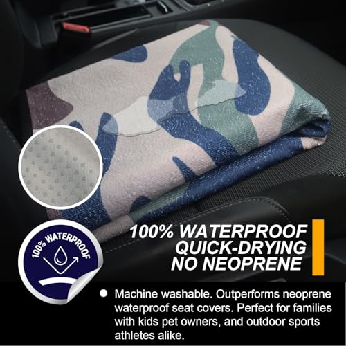 Image of Back Seat Cover for Car Trucks Van SUV Jeep,Waterproof Rear Bench Towel Seat Covers for Dogs and Kids,Automotive Backseat Protector (Camouflage)