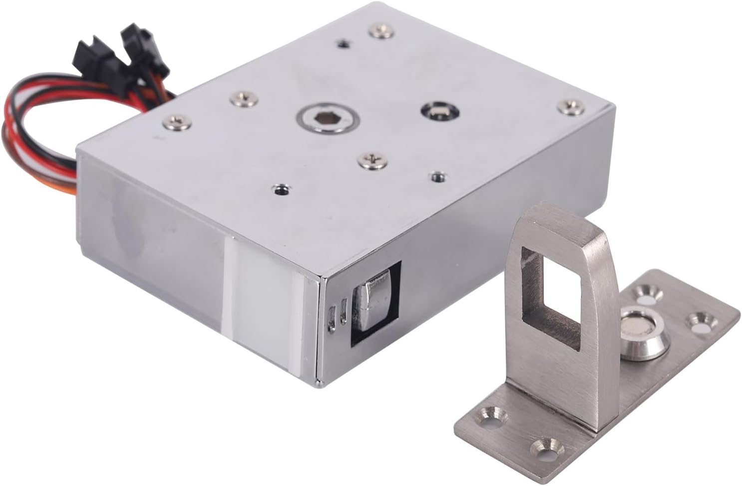 Electric Motor Lock, Full Metal Construction, Anti-Vibration Design, Electronic Rotary Push-to-Close Latch, Auto Lock,112mm x 80mm x 27mm, for Refrigerators, Locker and Storage Cabinets, Drawer