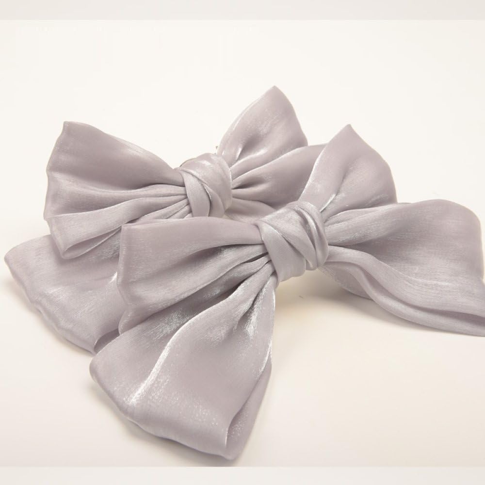 qbodp 2 Pack Bow Curtain Tiebacks Clip Aesthetic Tie Backs for Curtains, Home Decor Living Room Curtain Decoration Clip, Grey