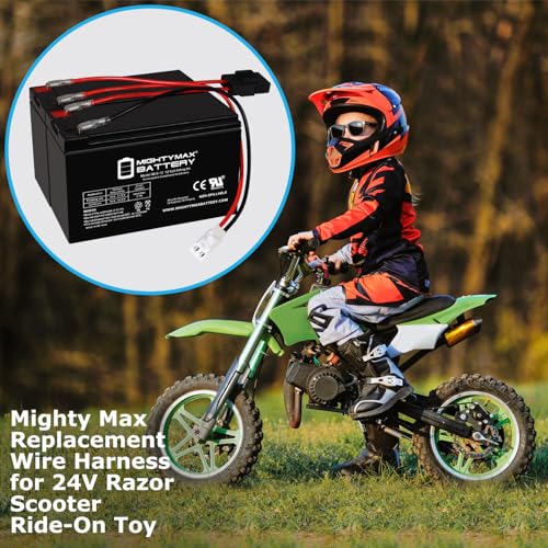 Mighty Max Battery Extended Range Drop in Replacement for 12v Razor Scooter Ride on Toy 9ah Battery kit and Harness by Mighty Max Battery - Image 7