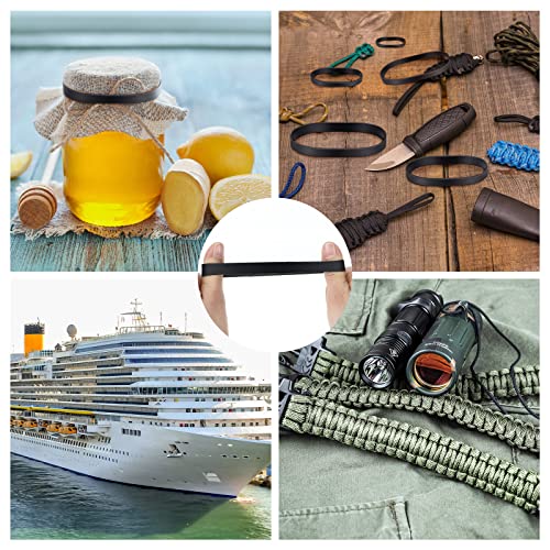 Black Rubber Bands Heavy Duty Rubber Bands Tactical Thick Rubber Band Wide Strong Rubber Bands Assorted Size For Hiking Backpacking Survival Industrial Supplies (170, 1.4 In, 2 In, 3 In, 4 In) #TOP3