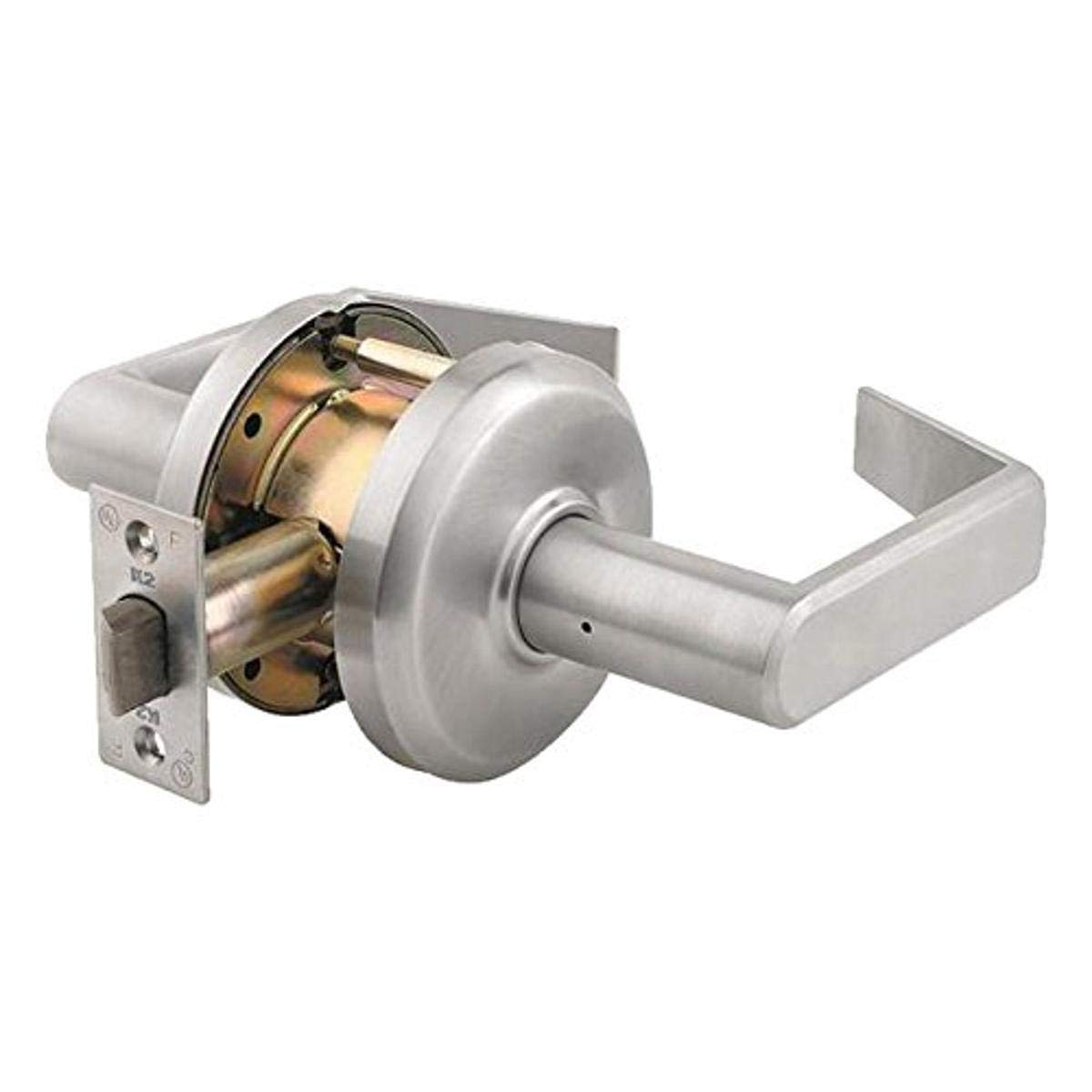 Stanley Hardware comercial comercial paso Leverset desde el qcl200 colección, Sierra estilo, acabado cromado satinado