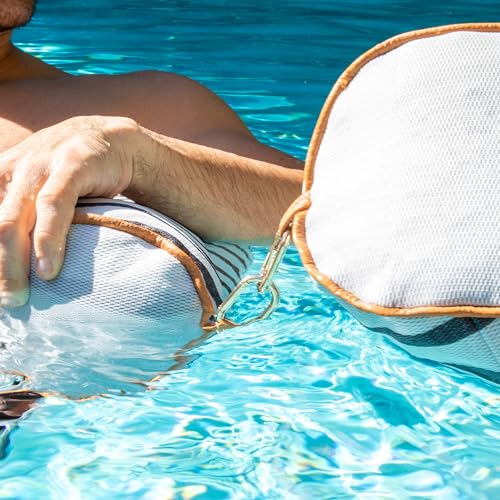 Big Joe Lux Bali Sling Pool Float 2 Pack, Black and White Cape Stripe, Premier Mesh, Durable UV Protected Polyester Blend, No Inflation Needed - Thumbnail 6