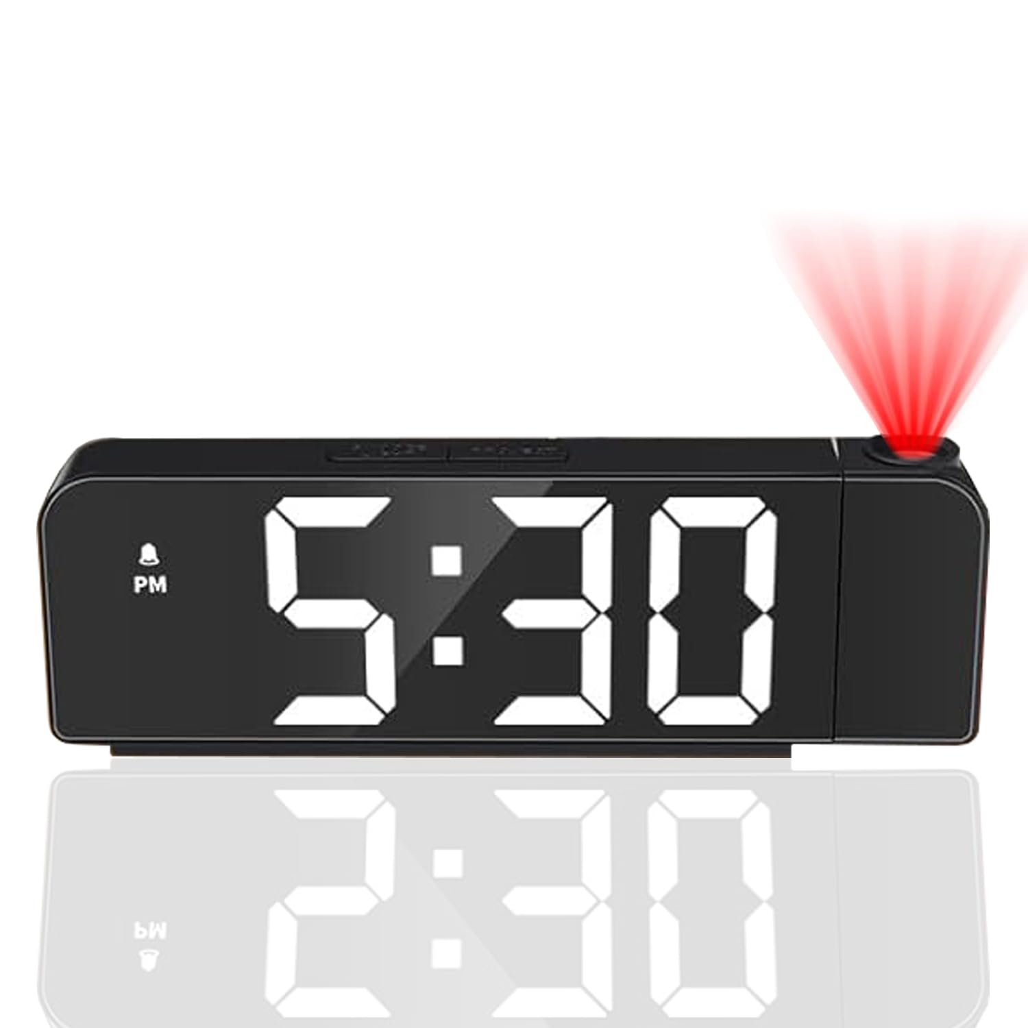 Titifeya Digital Projection Alarm Clocks LED Bedside Clock for Bedroom Ceiling 12/24H Temperature Date Display 180° Rotatable Projector Adjustable Brightness Snooze Night Mode for Home Office