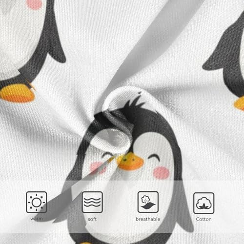 Cartoon Penguins White Girls Panties, Toddler Briefs, Girls Cotton Underwear, 2–8 Years3