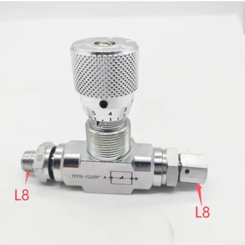 Valvola a farfalla bidirezionale con connettore 0.8L, valvola di controllo del flusso idraulico in acciaio al carbonio per fluidi, aria, oli, filettatura femmina NPT da 1/4 "o 3/8" (STB-G3/8)