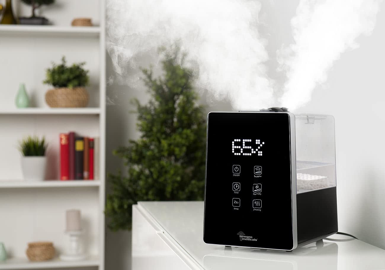 Humidificador ultrasónico digital LBF-610 con niebla fría/caliente, temporizador, ionizador y depósito de 6 L